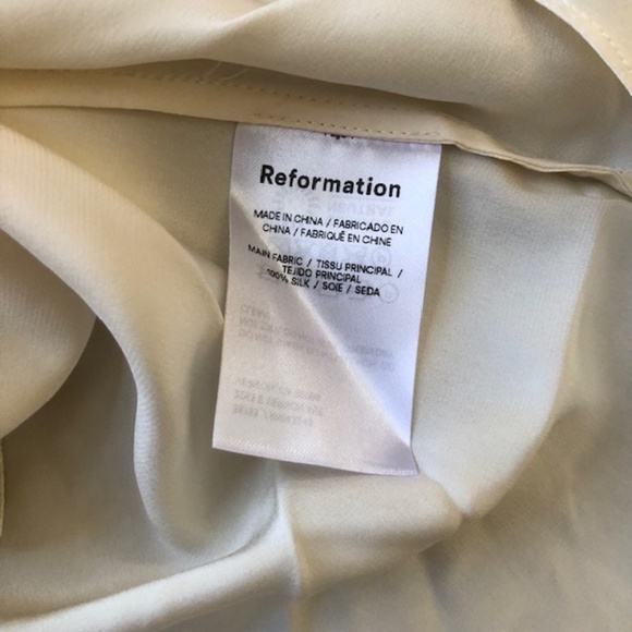 Reformation Maeve Silk Top Fior Di Latte Sz Medium - Picture 5 of 6